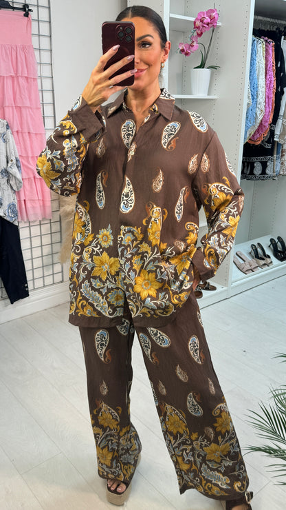 Devon Paisley Print Shirt Co-Ord Set