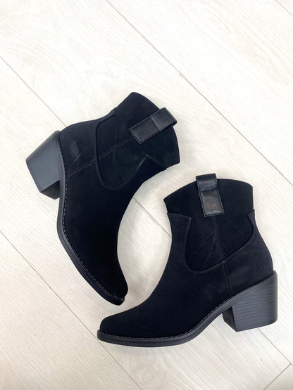 Charlena Faux Suede Western Ankle Boot