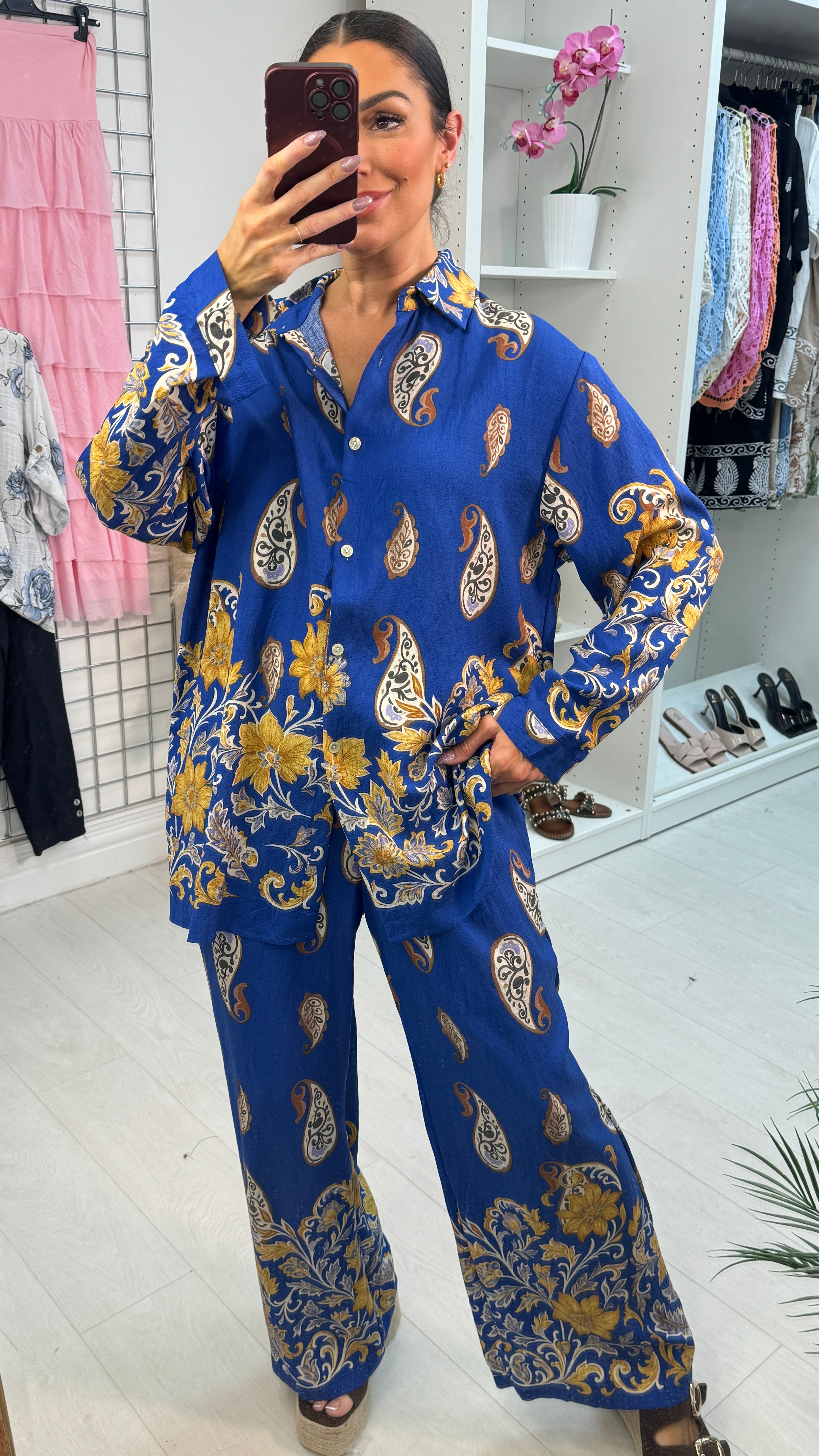 Devon Paisley Print Shirt Co-Ord Set