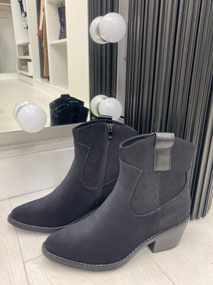 Charlena Faux Suede Western Ankle Boot