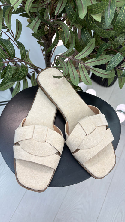 Khloe Faux Suede Flat Sliders