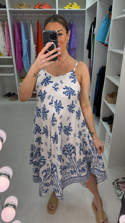 Constance Palm Dress Print Loose Fit Strappy Dress