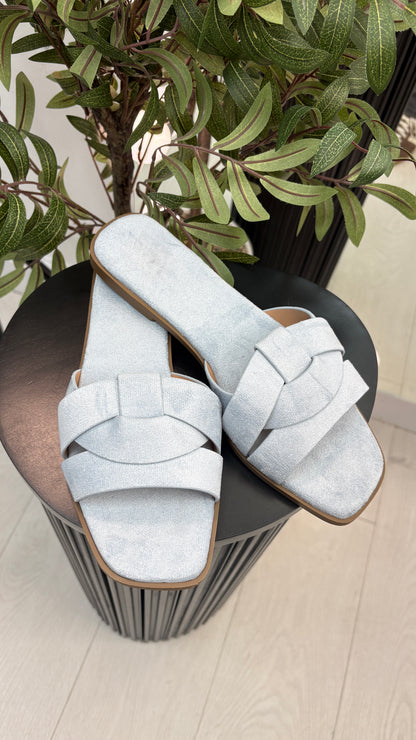 Khloe Faux Suede Flat Sliders