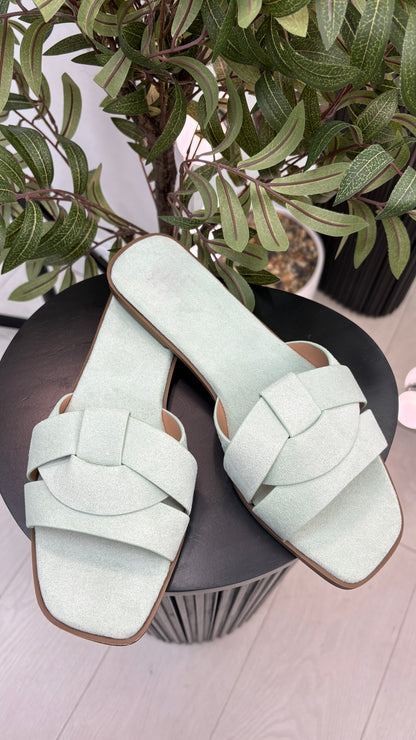 Khloe Faux Suede Flat Sliders