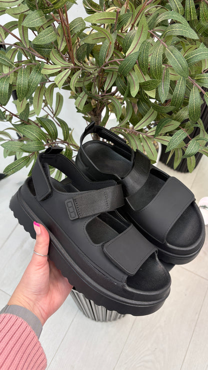 Orson Plain Platform Velcro Sandals