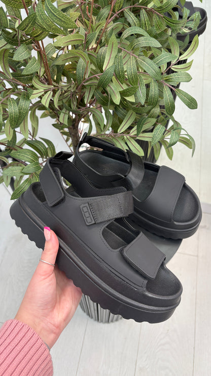 Orson Plain Platform Velcro Sandals