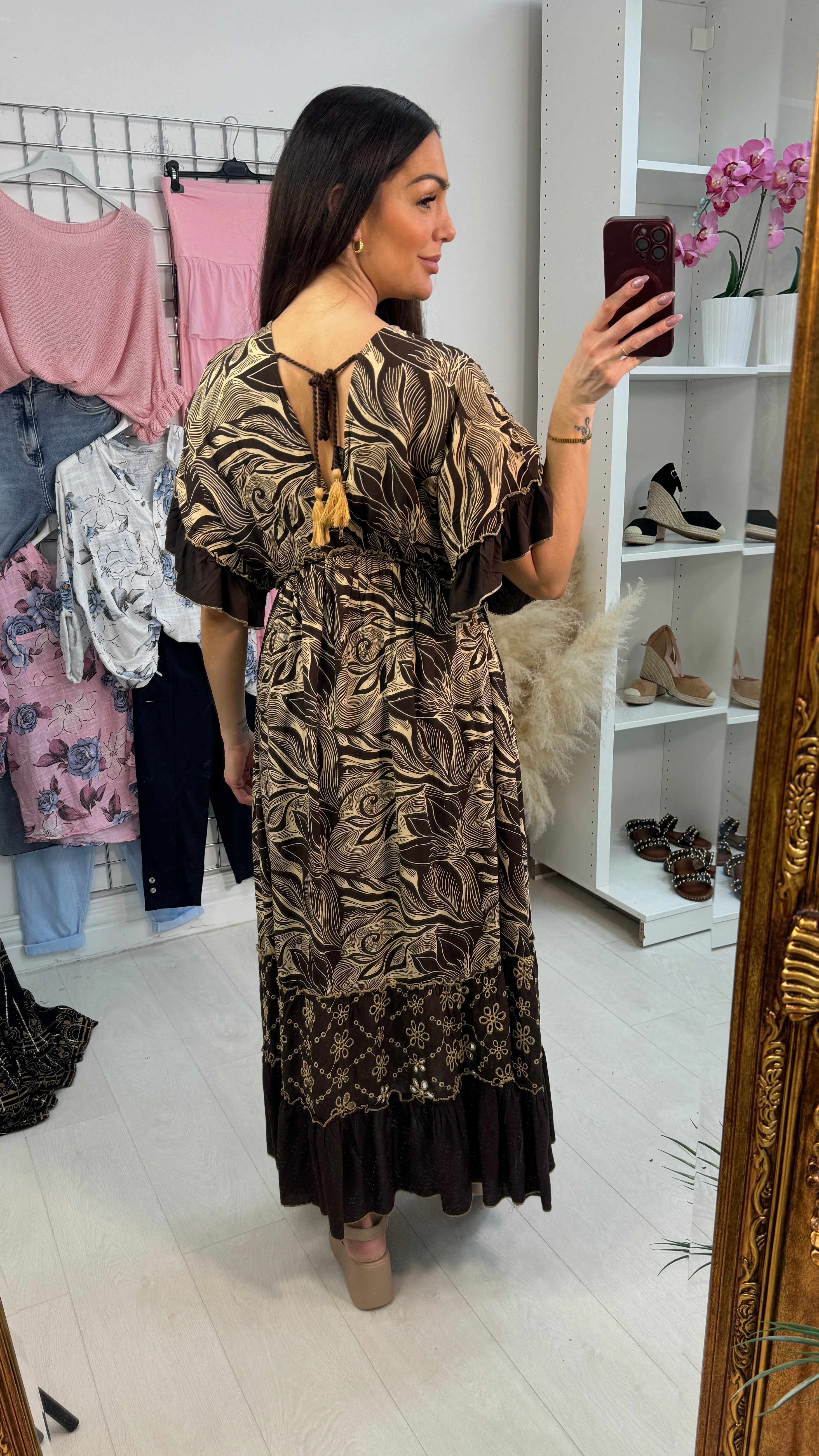 Aniston Sequin & Embroidered Detail Maxi Dress