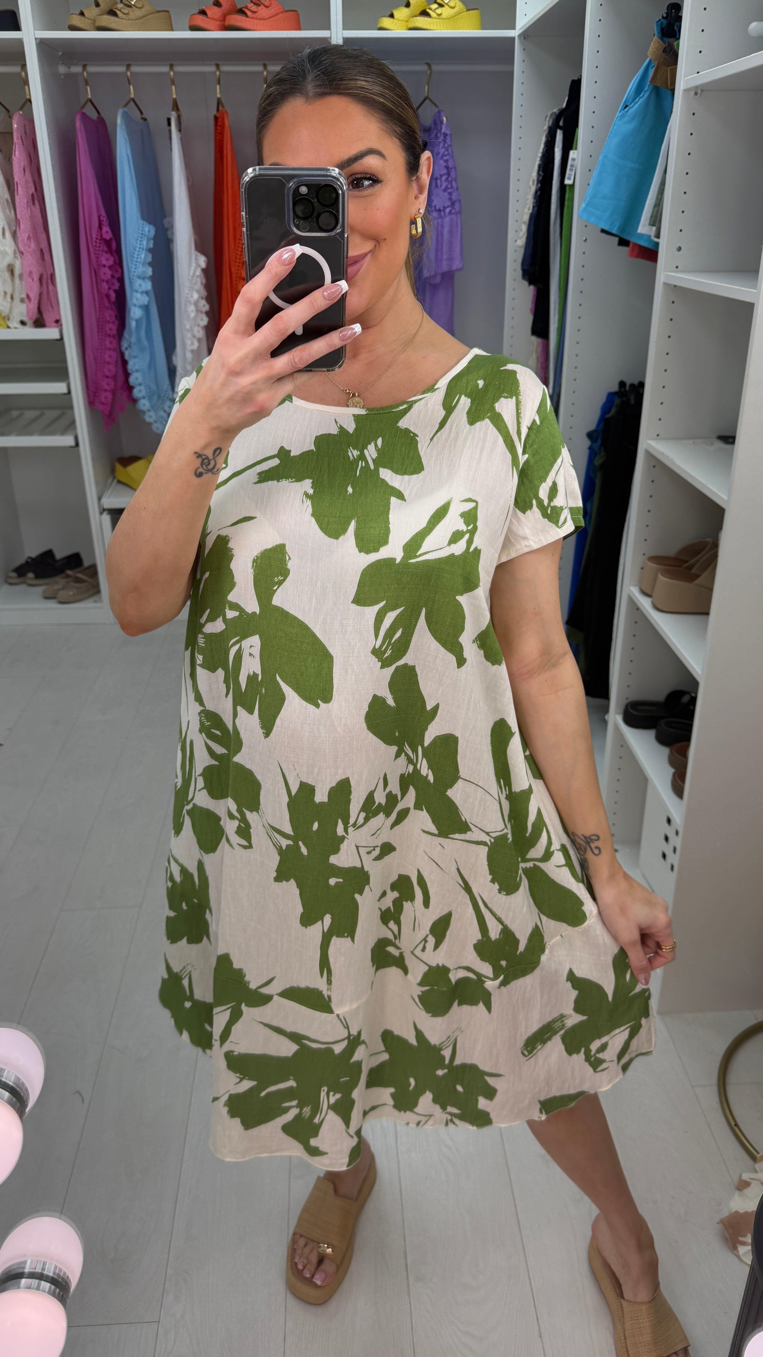 Hadley Abstract Print Loose Fit Midi Dress