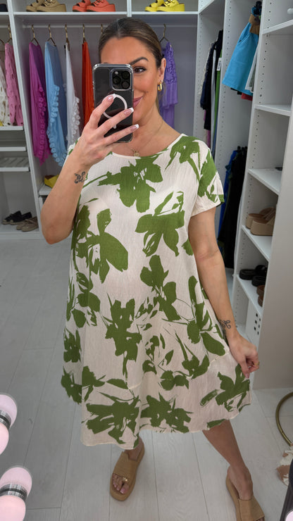 Hadley Abstract Print Loose Fit Midi Dress