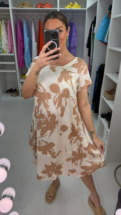 Hadley Abstract Print Loose Fit Midi Dress