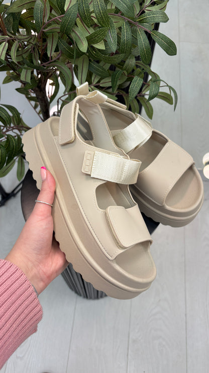 Orson Plain Platform Velcro Sandals