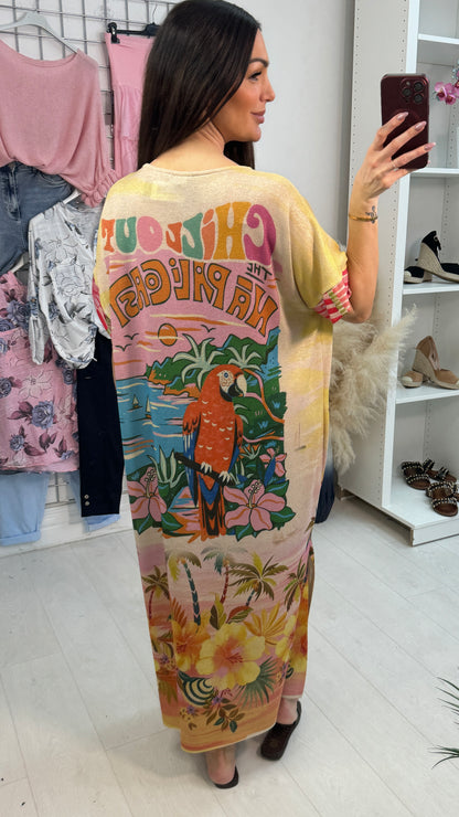 Reyanne 'Chill Out' Slogan Embellished Maxi Dress