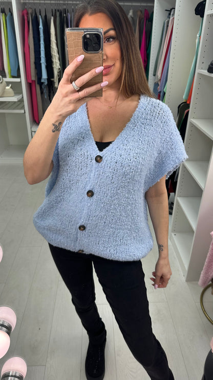 Adeline Boucle  Sleeveless Knit Cardigan