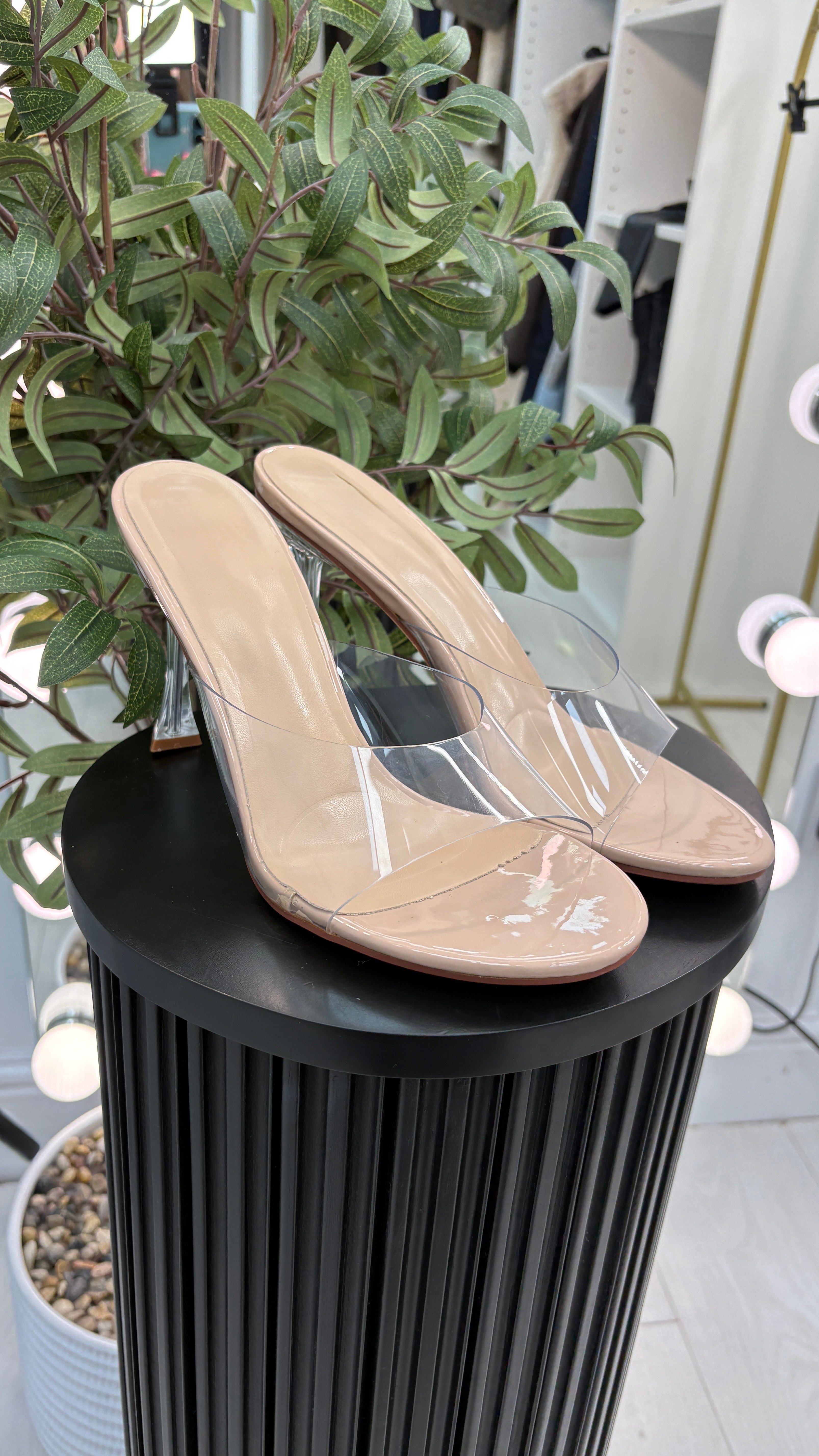 Julia Round Open Toe Heeled Mule