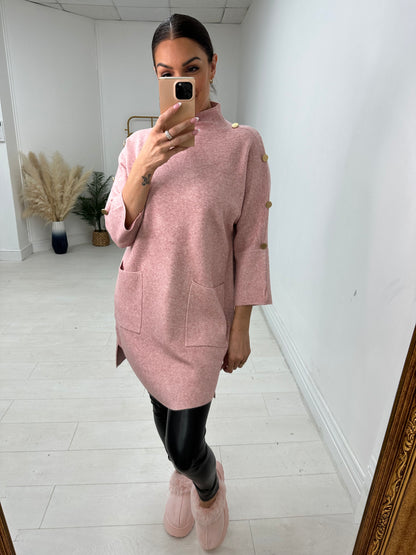 Vivian Button Detailed Longline Jumper