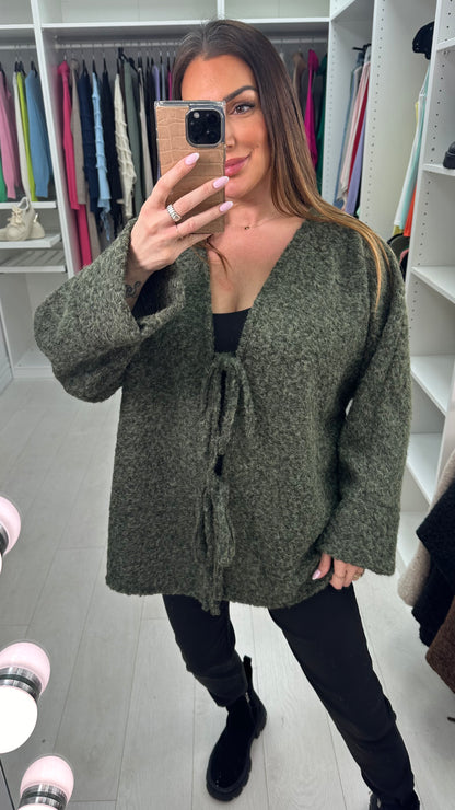 Georgie Boucle Tie Front Cardigan