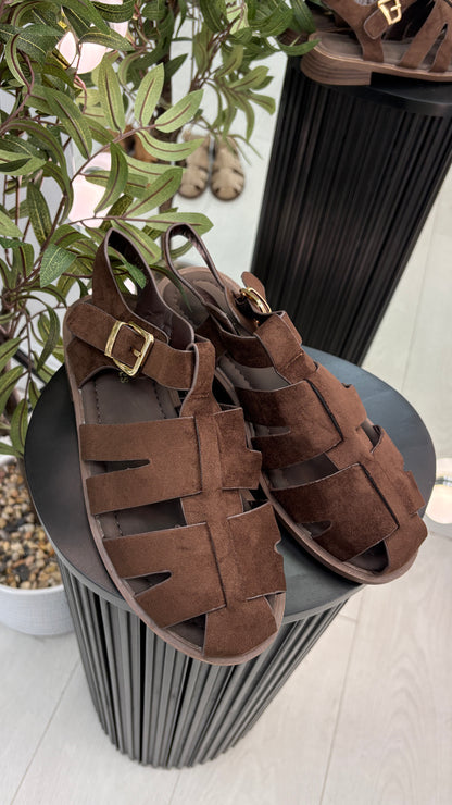 Amy Faux Suede Fisherman Sandals