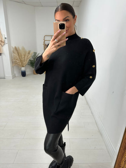 Vivian Button Detailed Longline Jumper