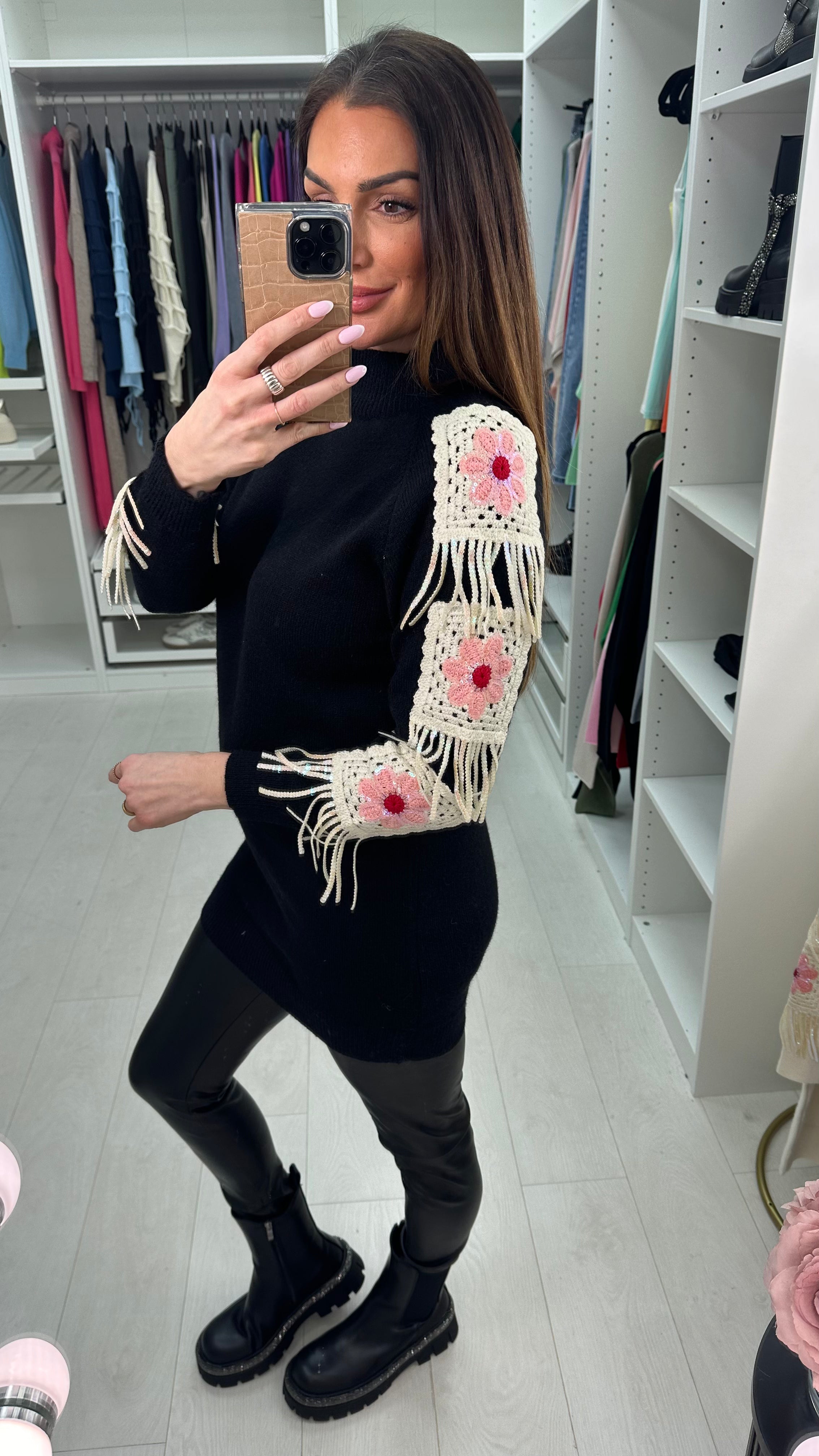 Julisa Crochet Detailed Longline Jumper