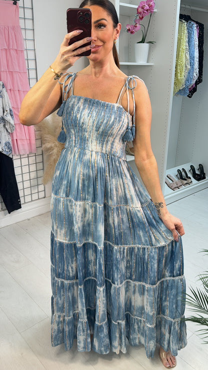 Tayler Striped Strappy Elasticated Bust Maxi Dress