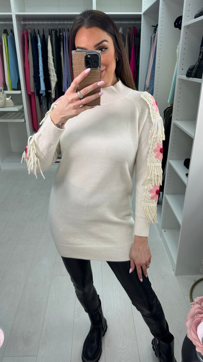 Julisa Crochet Detailed Longline Jumper