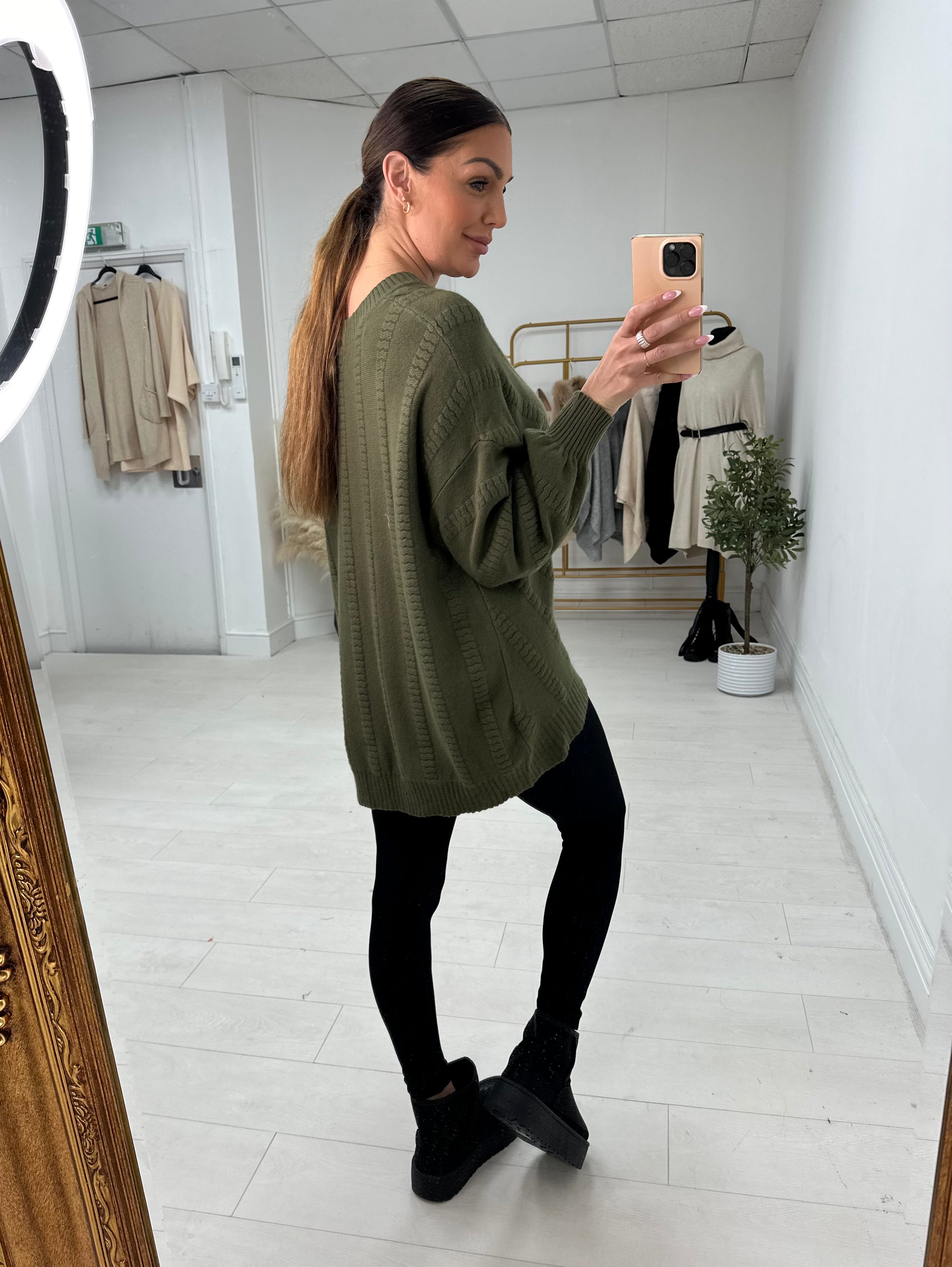 Jayney Asymmetric Detail V Neck Knit Jumper