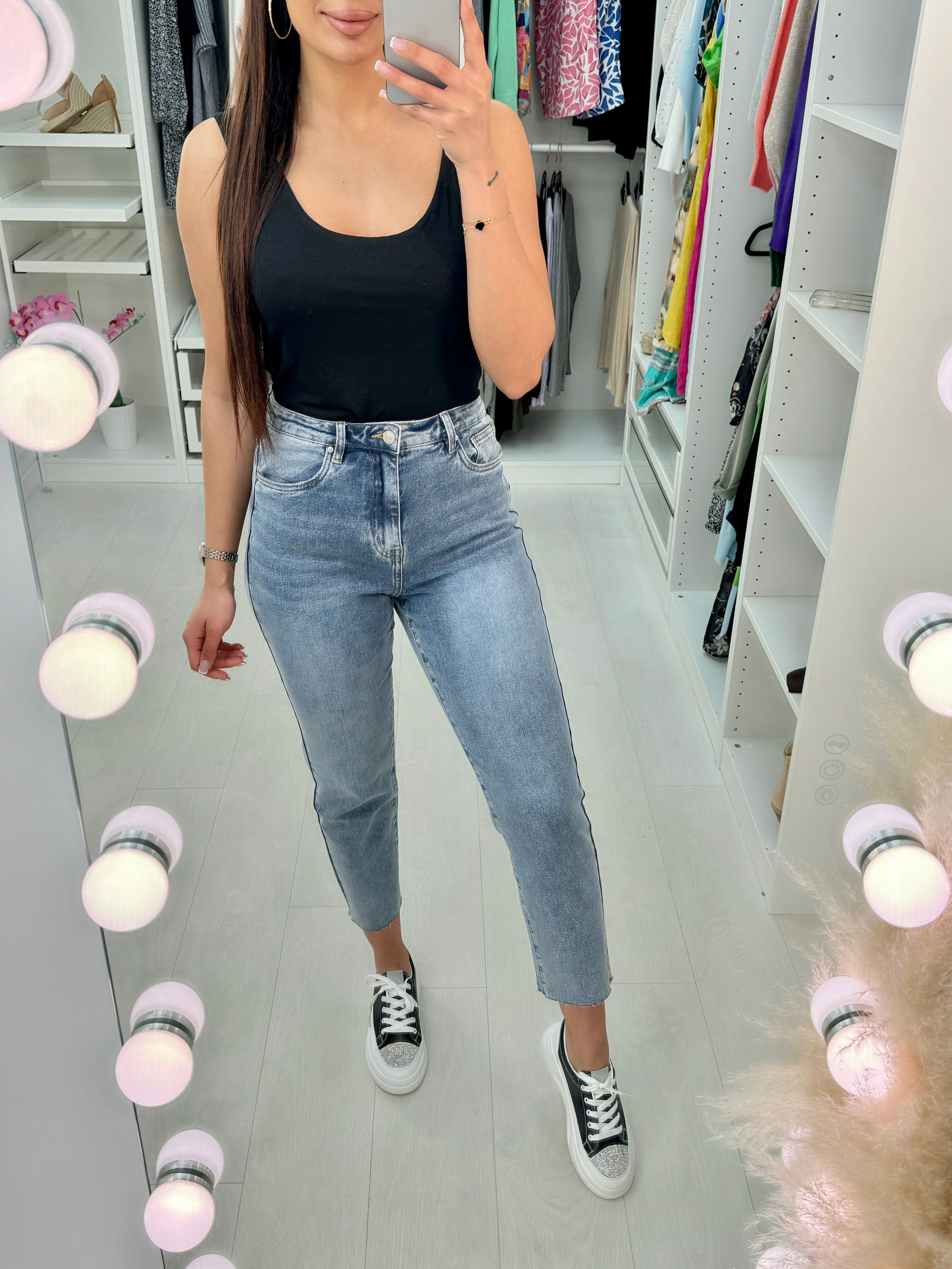 Enzo Light Blue Wash Mum Jeans