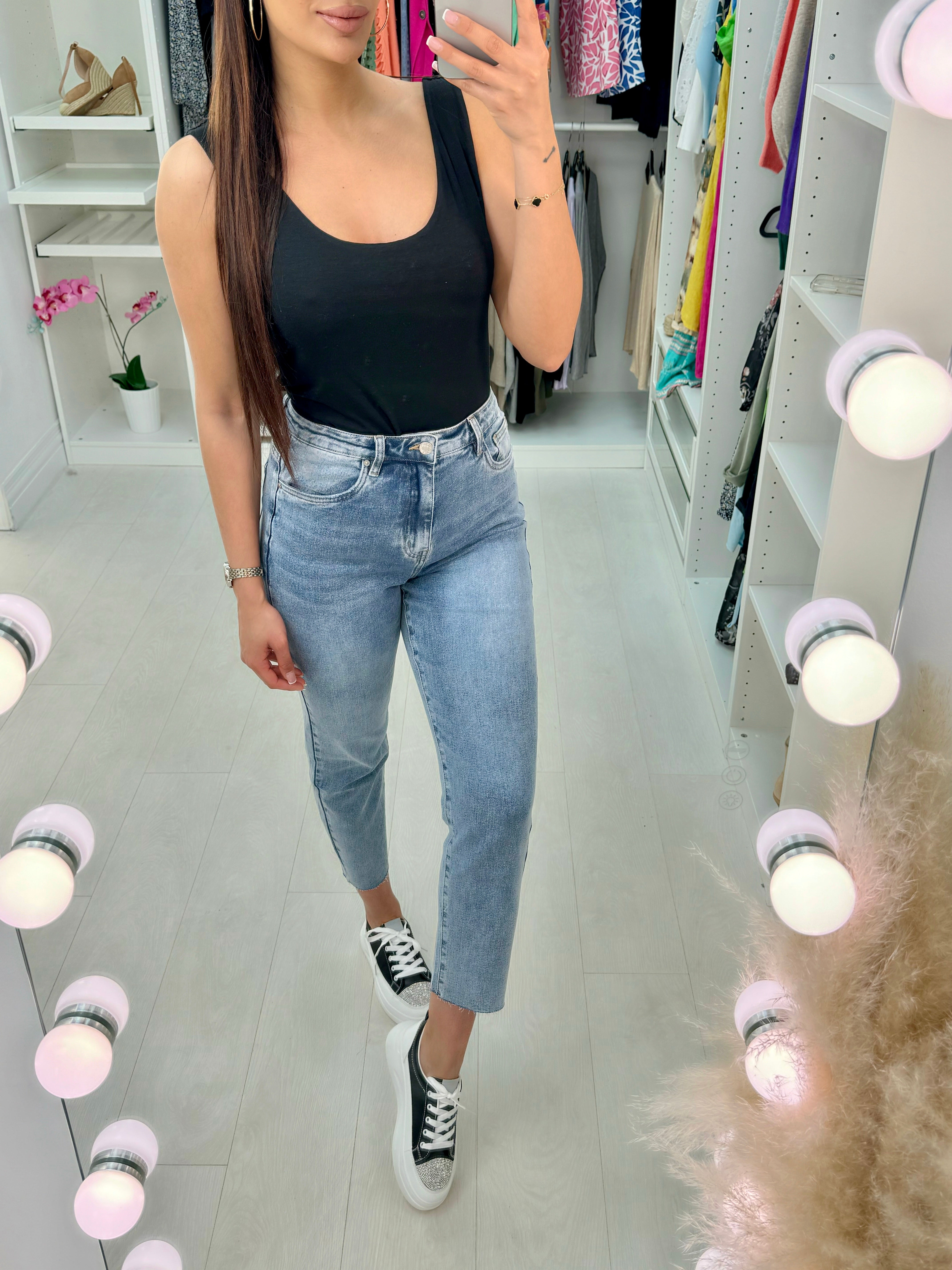 Enzo Light Blue Wash Mum Jeans