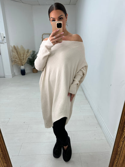 Baylor Cowl Neck Asymmetric Hem Jumper