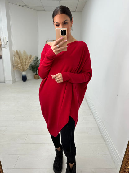 Baylor Cowl Neck Asymmetric Hem Jumper
