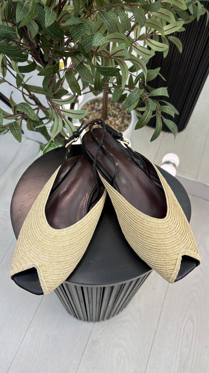 Alison Woven Open Toe Slingback Sandals