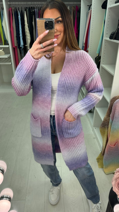 Cora Longline Knitted Ombre Cardigan