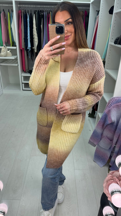 Cora Longline Knitted Ombre Cardigan