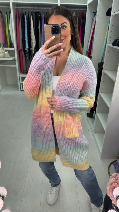 Cora Longline Knitted Ombre Cardigan