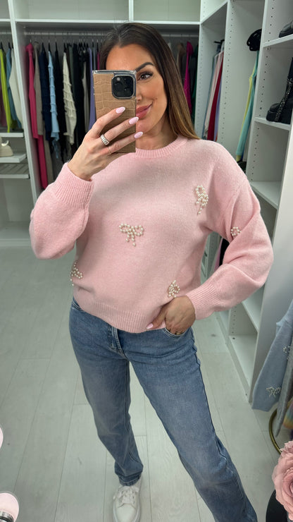 Ivy Pearl Bow Detailed Knit Jumper