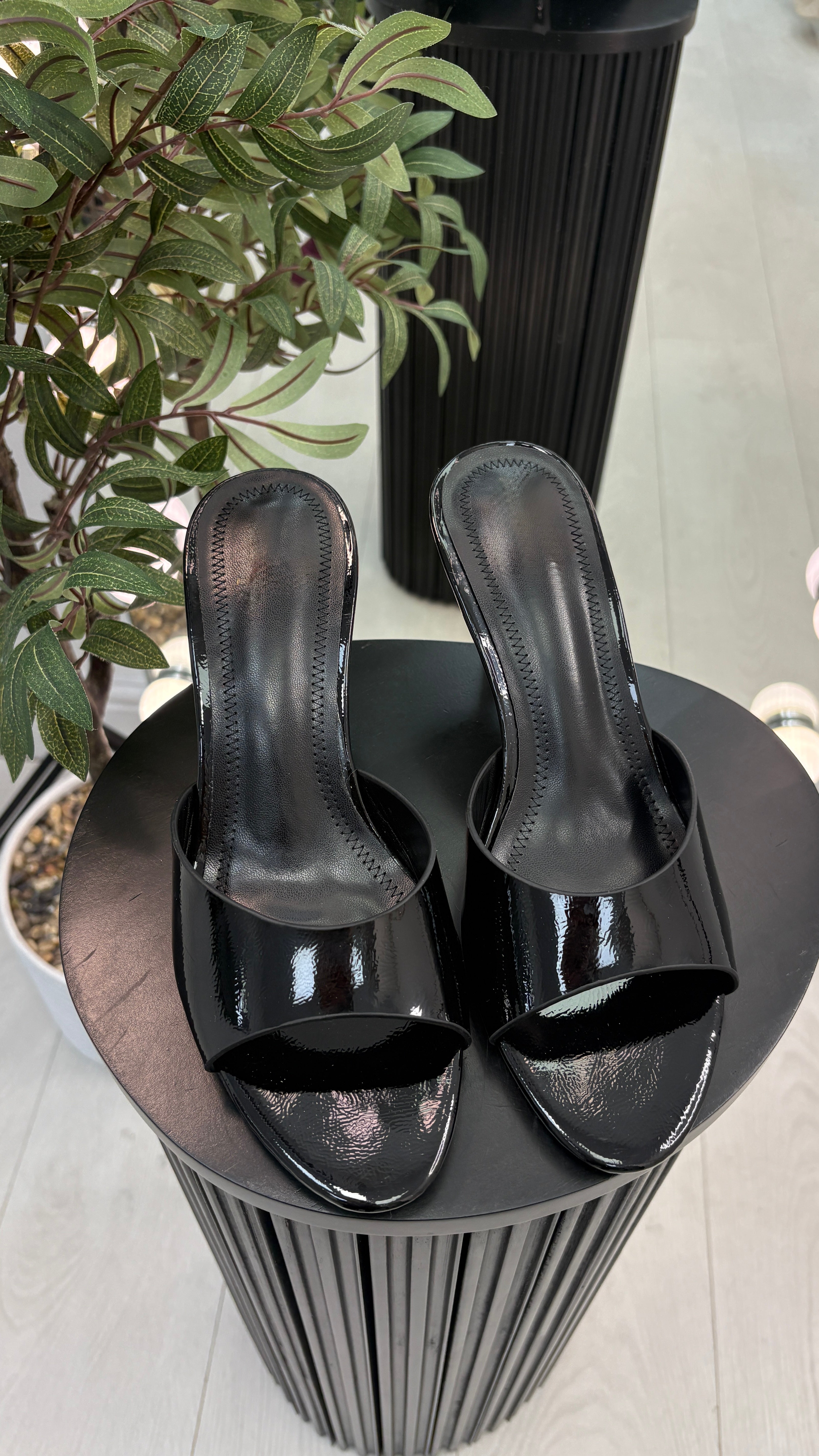 Kailey PU Open Toe Kitten Heel Mules