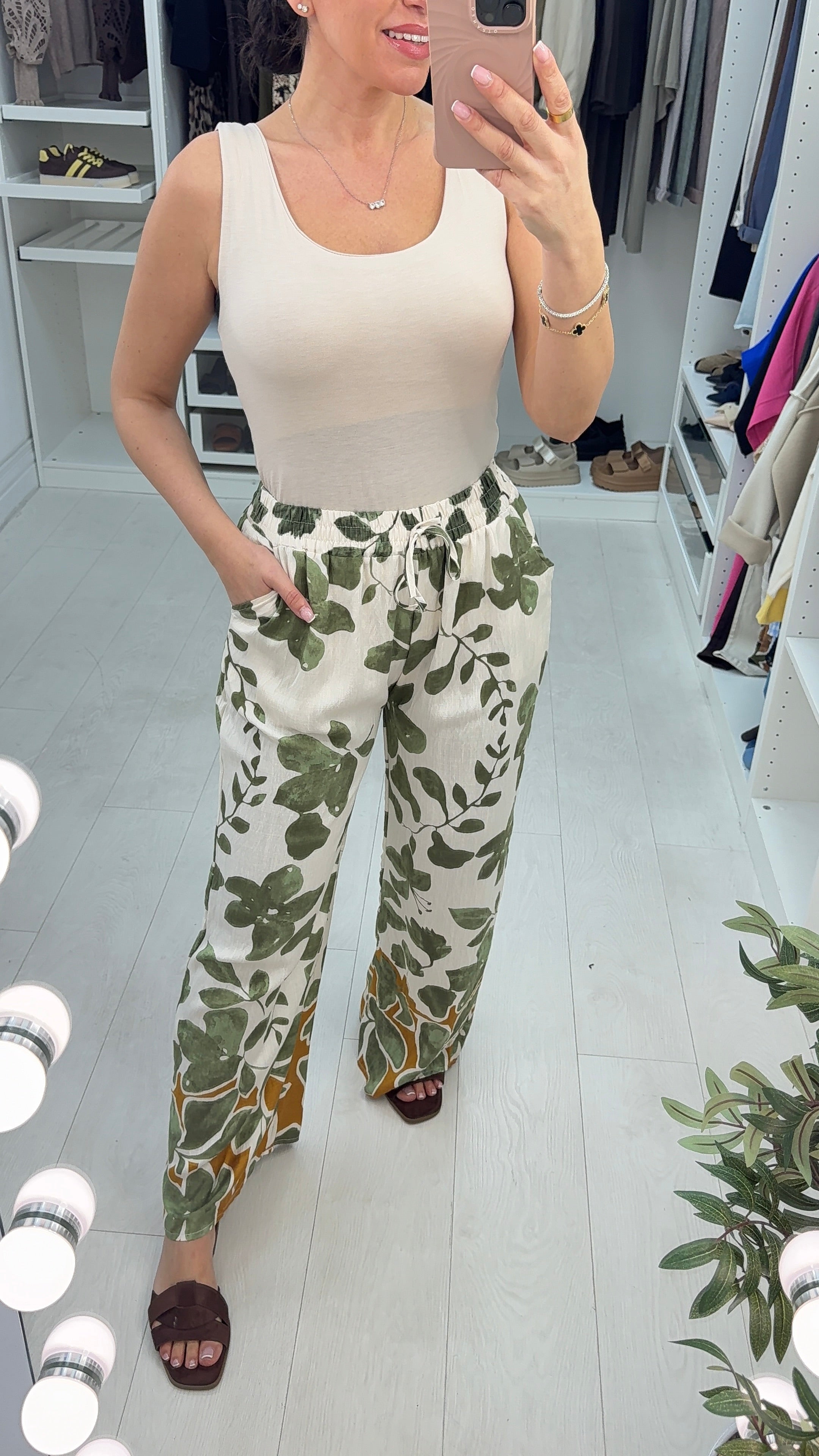 Zoey Floral Print Wide Leg Trousers