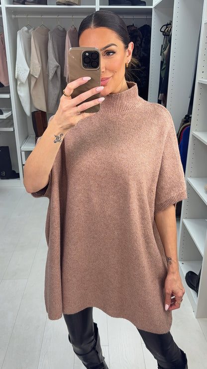 Shelbie Plain High Neck Oversized Jumper