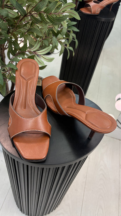 Layla Open Toe Kitten Heel Mules