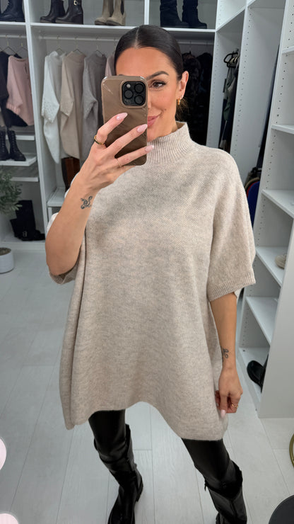 Shelbie Plain High Neck Oversized Jumper