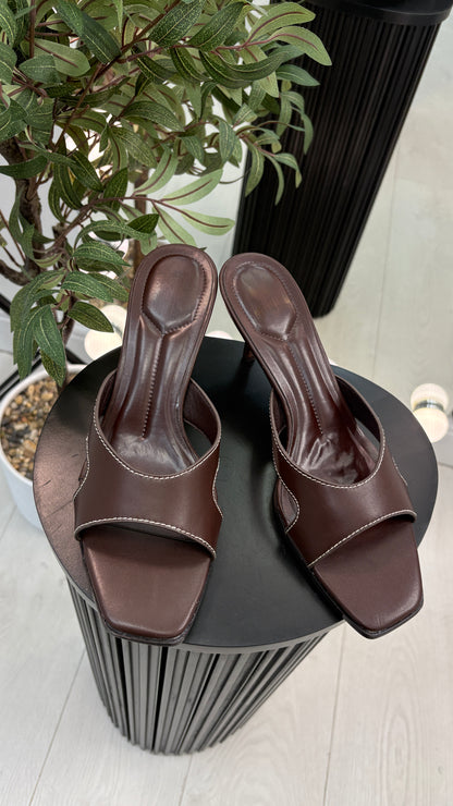 Layla Open Toe Kitten Heel Mules