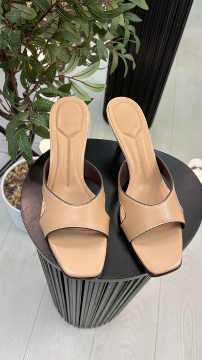 Layla Open Toe Kitten Heel Mules