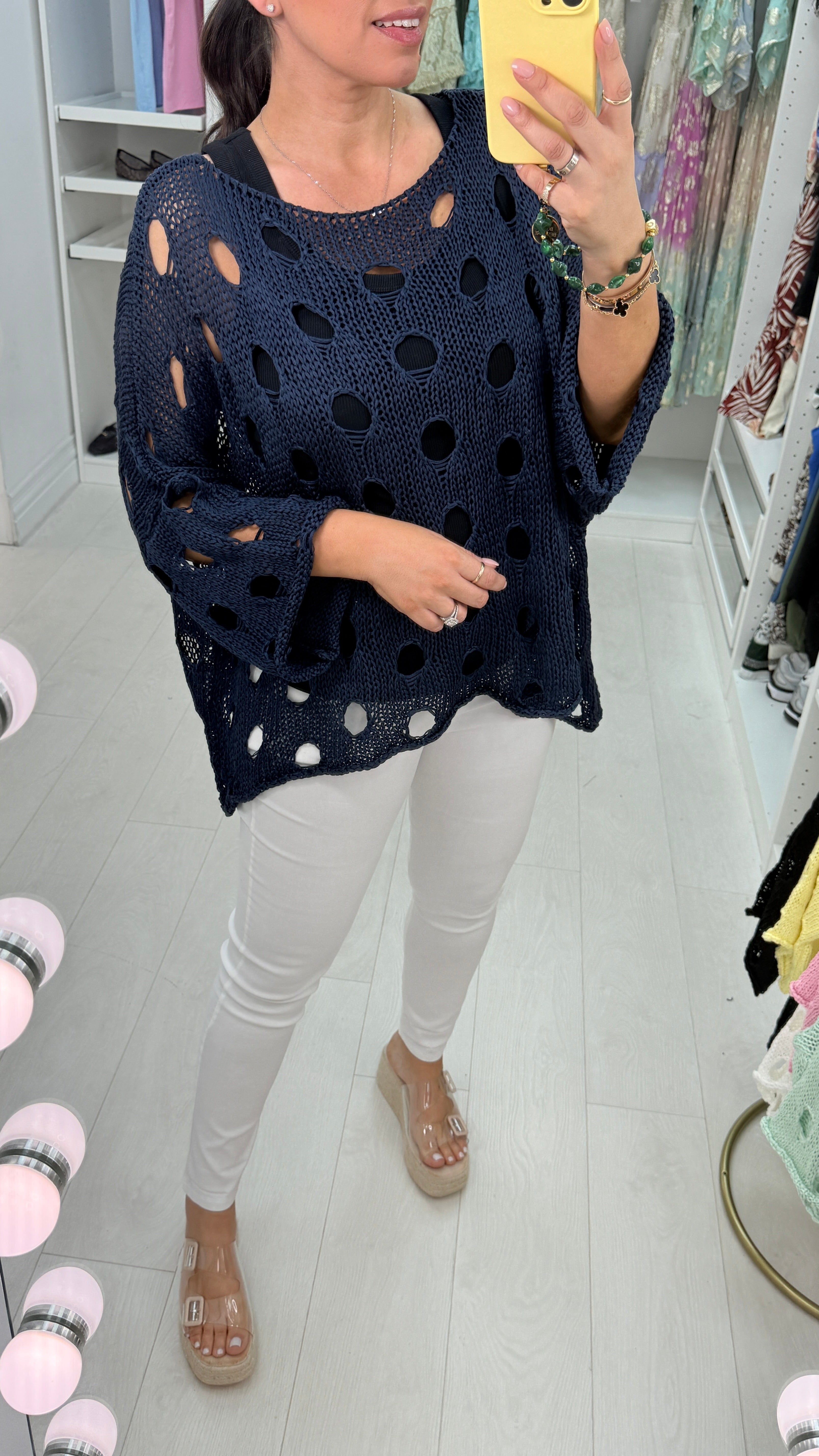 Cairo Plain Crochet Loose Fit Top