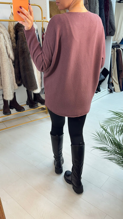 Mariela Diamante Detail Ribbed Loose Fit Jumper