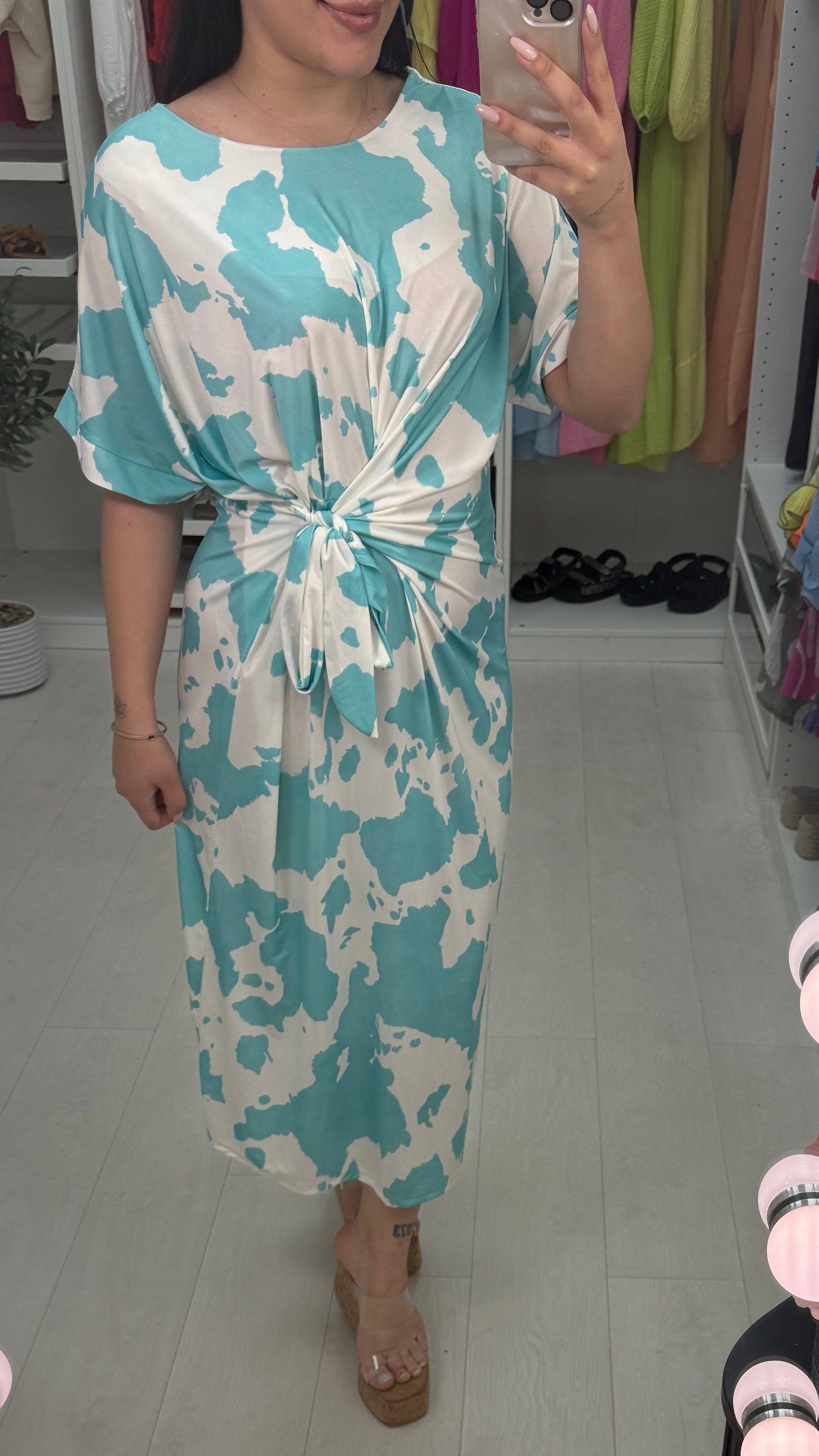 Naya Tie Front Midi Dress