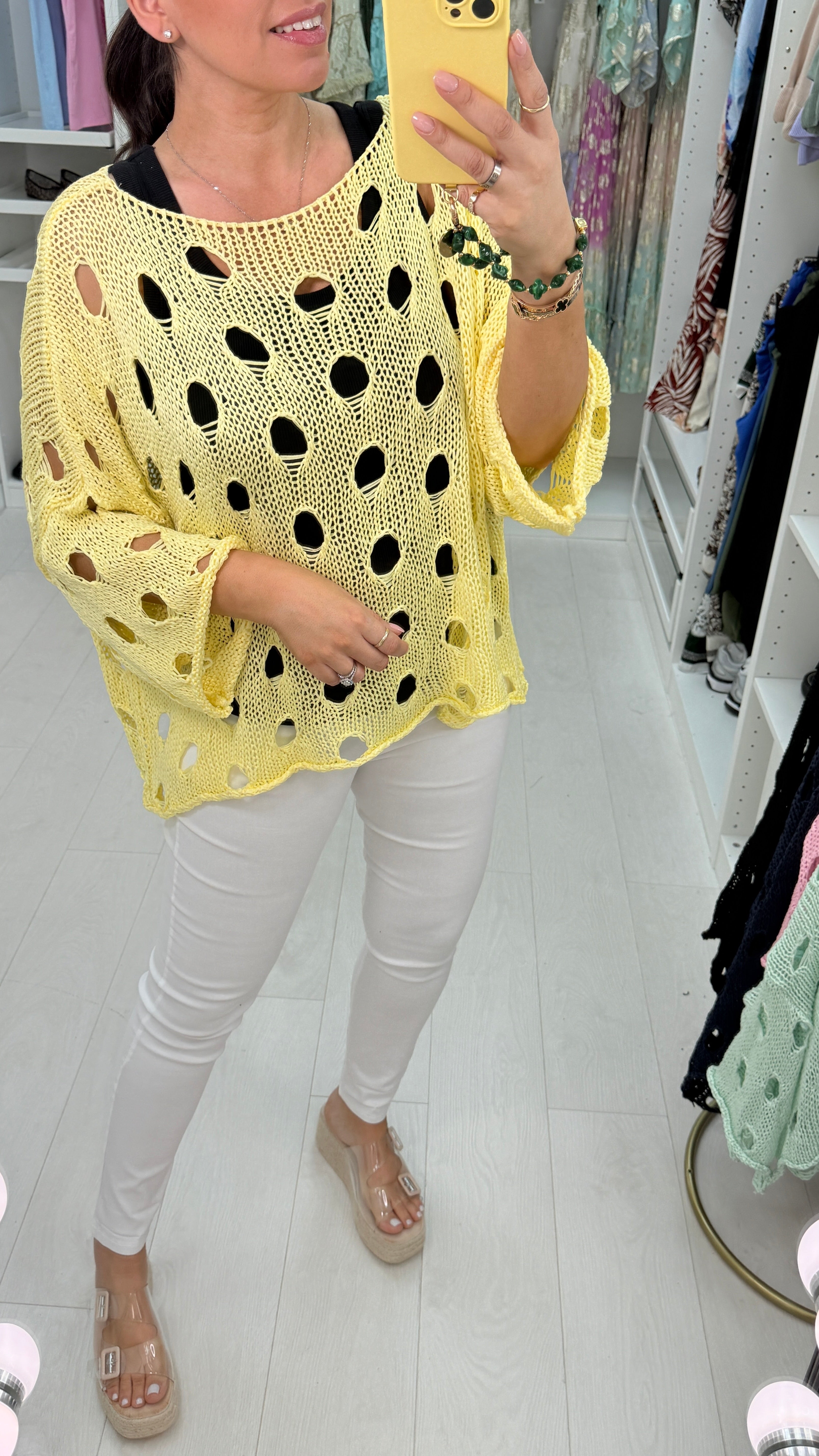 Cairo Plain Crochet Loose Fit Top