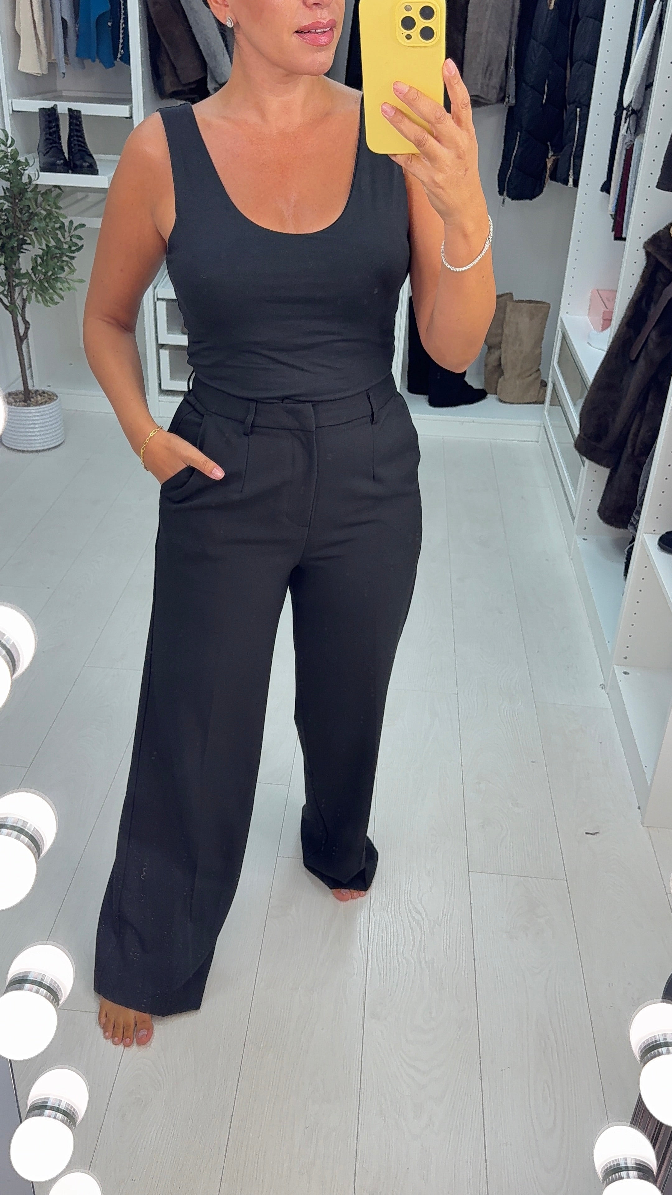 Kensey Plain High Waist Wide Leg Trousers