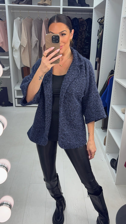 Ophelia Soft 3/4 Sleeve Button Front Jacket