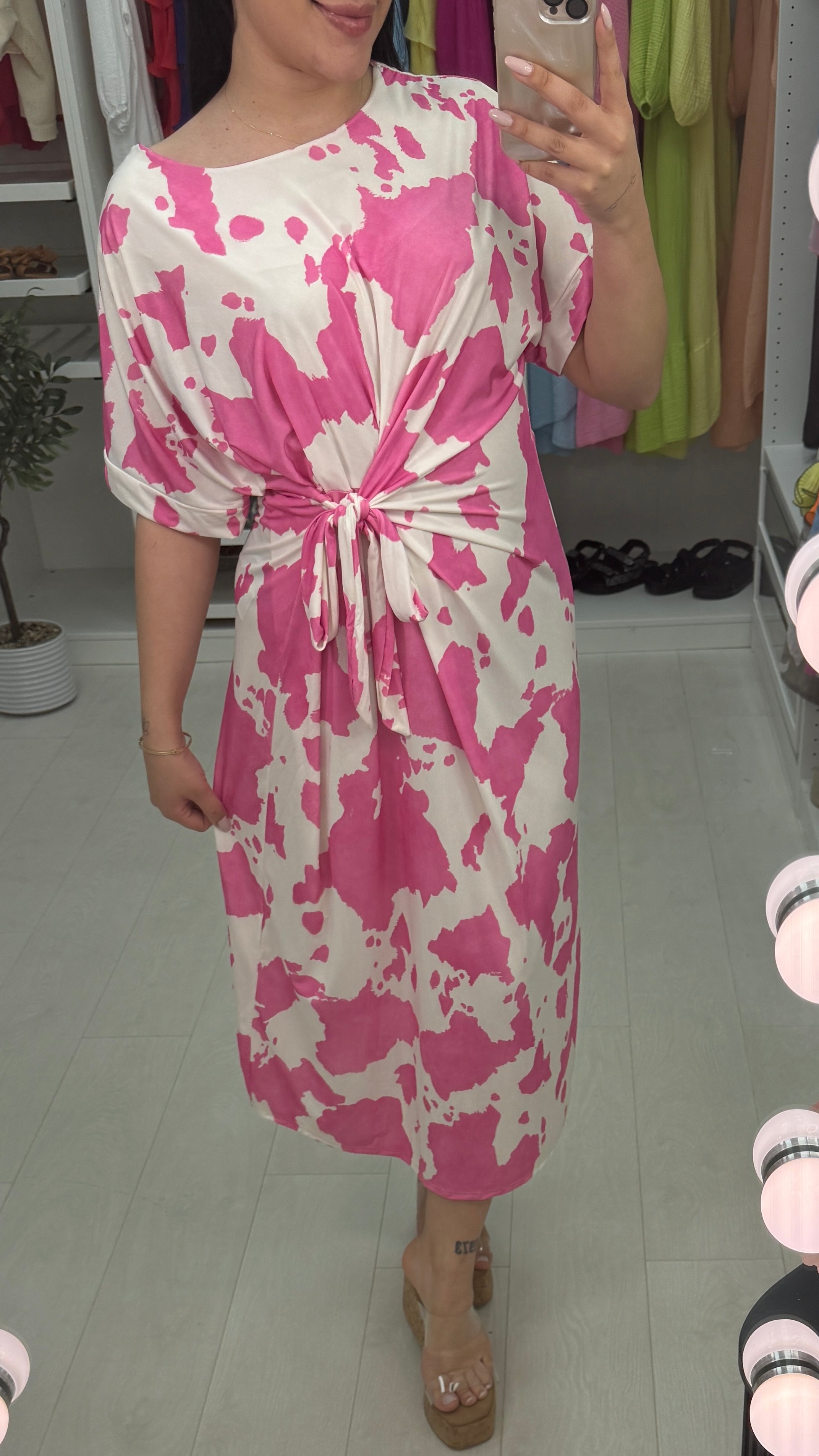 Naya Tie Front Midi Dress