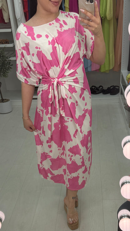 Naya Tie Front Midi Dress